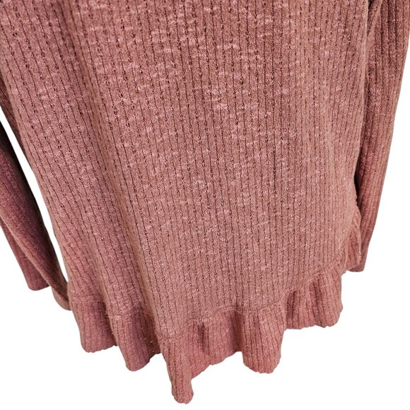 Maeve Anthropologie Pink Mauve Long Sleeve Mock Neck Textured Blouse Sz M - Picture 2 of 9